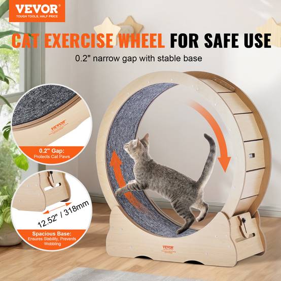 VEVOR Roue exercice chat 910mm, tapis roulant amovible, pour course/entraînement intérieur, convient à la plupart. - Image 2