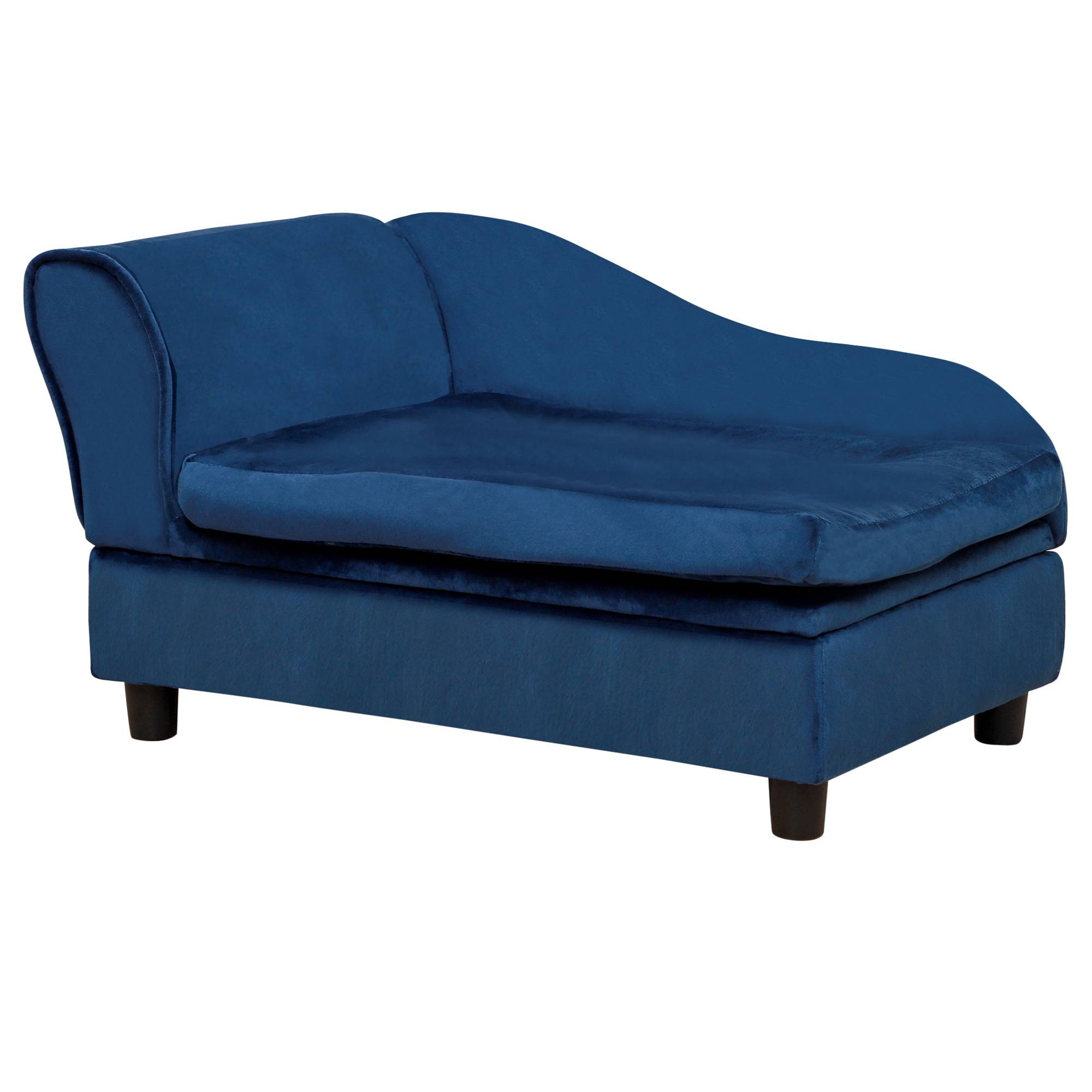 Sans Marque - Canapé animaux rangement coussin moelleux 15 kg peluche bois massif bleu - Image 2