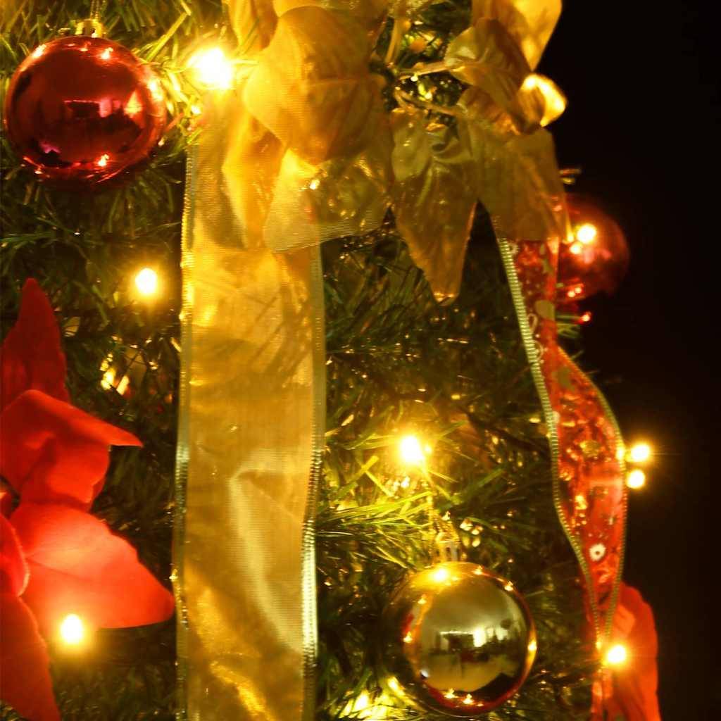 Sapin de Noël | Arbre de Noël artificiel escamotable 200 LED vert 210 cm Maison Chic - Image 3