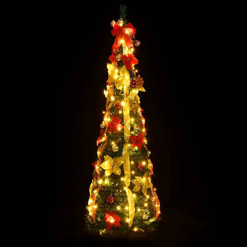 Sapin de Noël | Arbre de Noël artificiel escamotable 200 LED vert 210 cm Maison Chic - Image 1