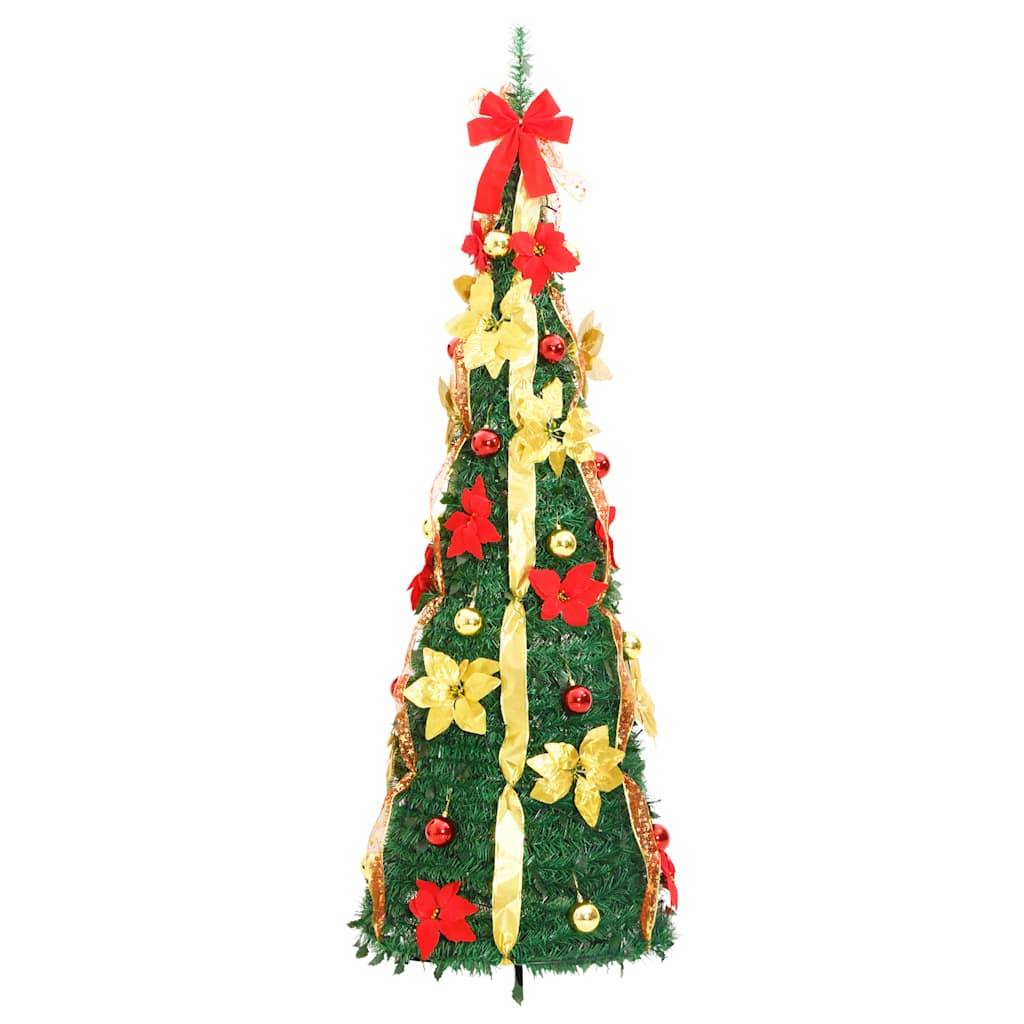 Sapin de Noël | Arbre de Noël artificiel escamotable 200 LED vert 210 cm Maison Chic - Image 5