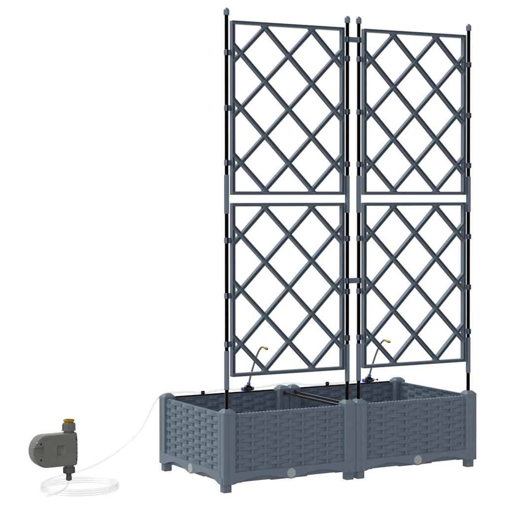 Cache-pot de jardin 2 pcs | Bac à fleurs Gris Clair Acier - Image 7