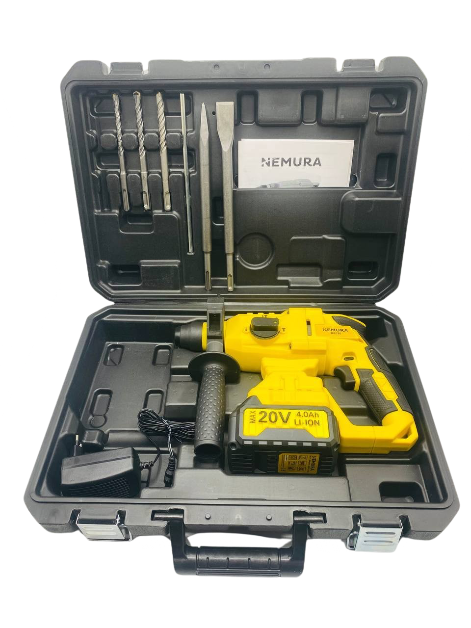 Marteau Perforateur sans fil 20V NEMURA + Batterie 4Ah + Chargeur Rapide + Mallette de rangement - Image 4