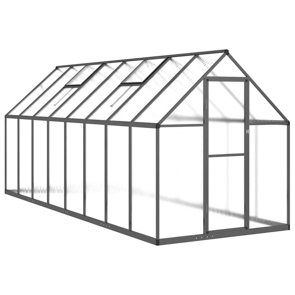 Serre aluminium et polycarbonate anthracite 445 x 169 x 195 cm - PANGIVO - Image 2