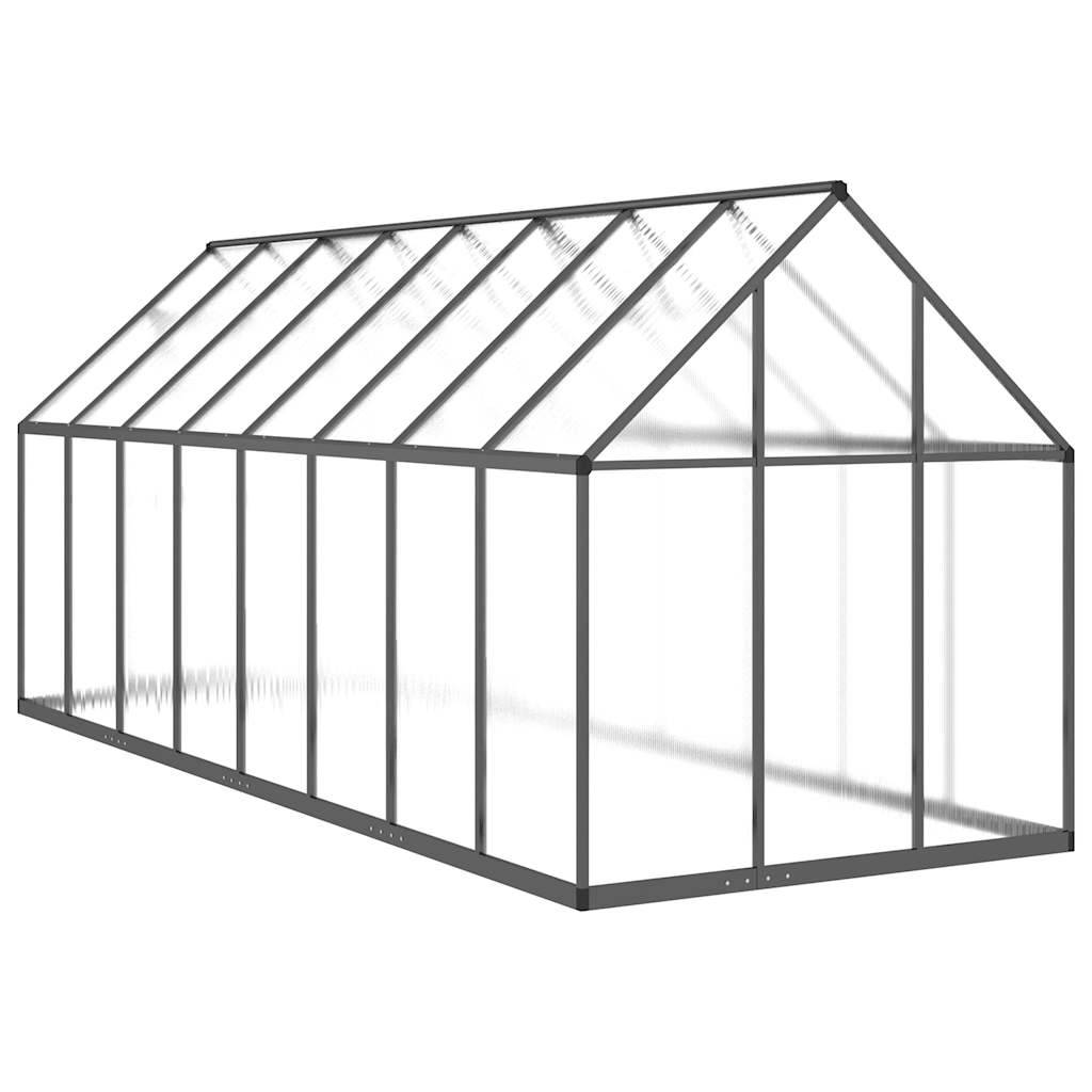 Serre aluminium et polycarbonate anthracite 445 x 169 x 195 cm - PANGIVO - Image 5