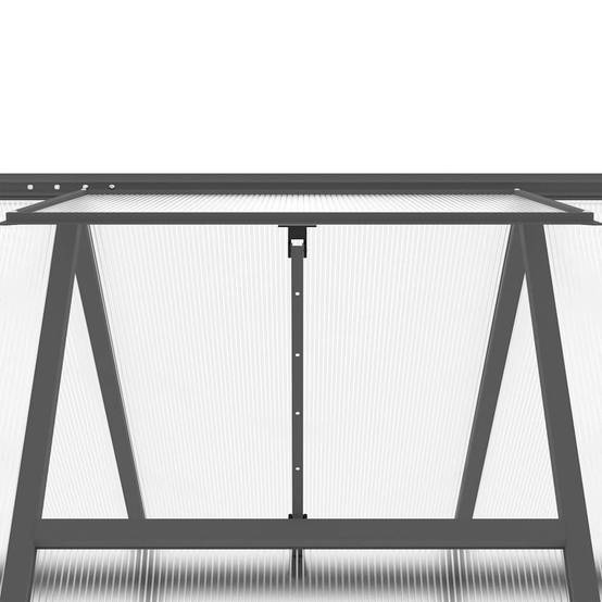 Serre aluminium et polycarbonate anthracite 445 x 169 x 195 cm - PANGIVO - Image 9