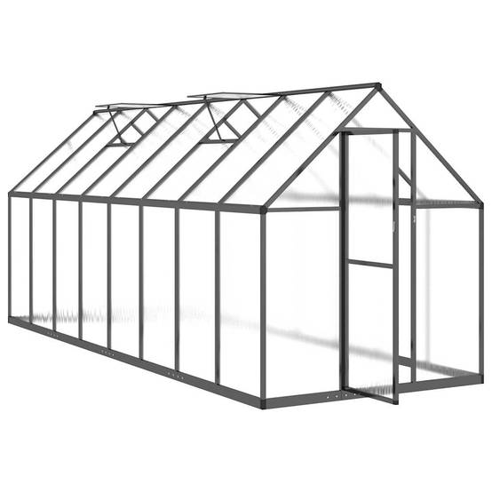 Serre aluminium et polycarbonate anthracite 445 x 169 x 195 cm - PANGIVO - Image 6