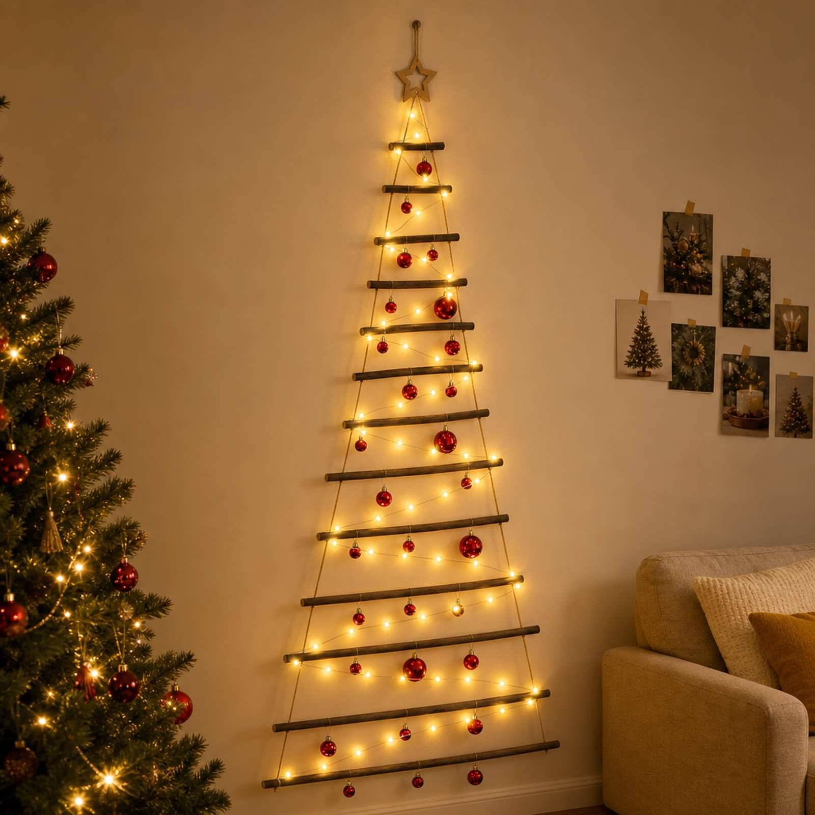 Vidaxl - Arbre de Noël suspendu avec boules 180 cm 100 LED Blanc chaud vidaXL 42050494 - Image 1