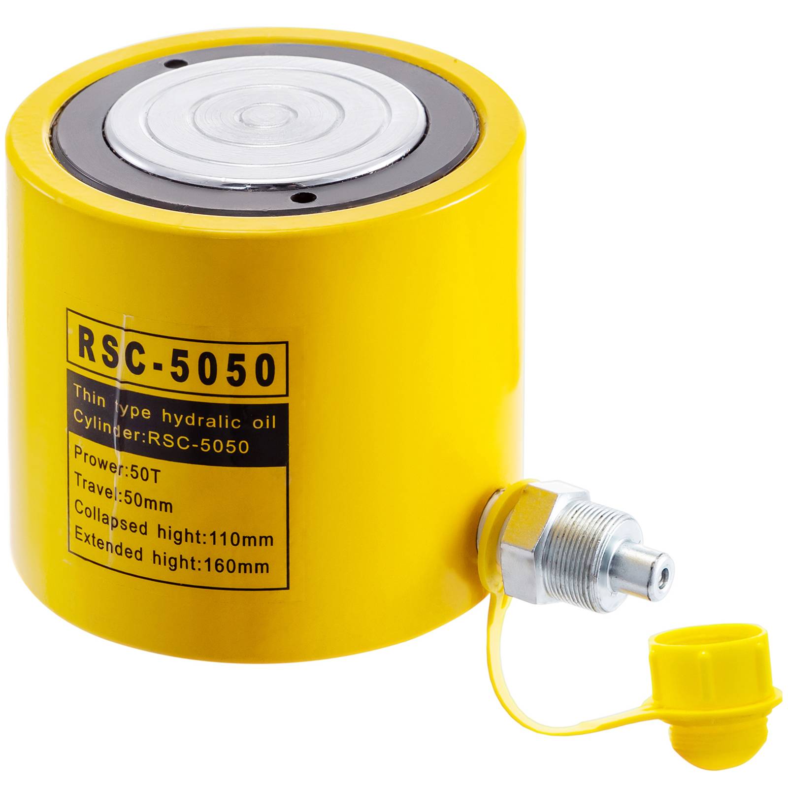 Vevor - VEVOR Vérin hydraulique piston 50 t, course 50 mm, simple effet, métal solide. Carrosserie. - Image 1