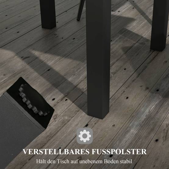 PANGIVO - Table extensible aluminium gris 162 x 80 x 75 cm - PANGIVO - Image 9