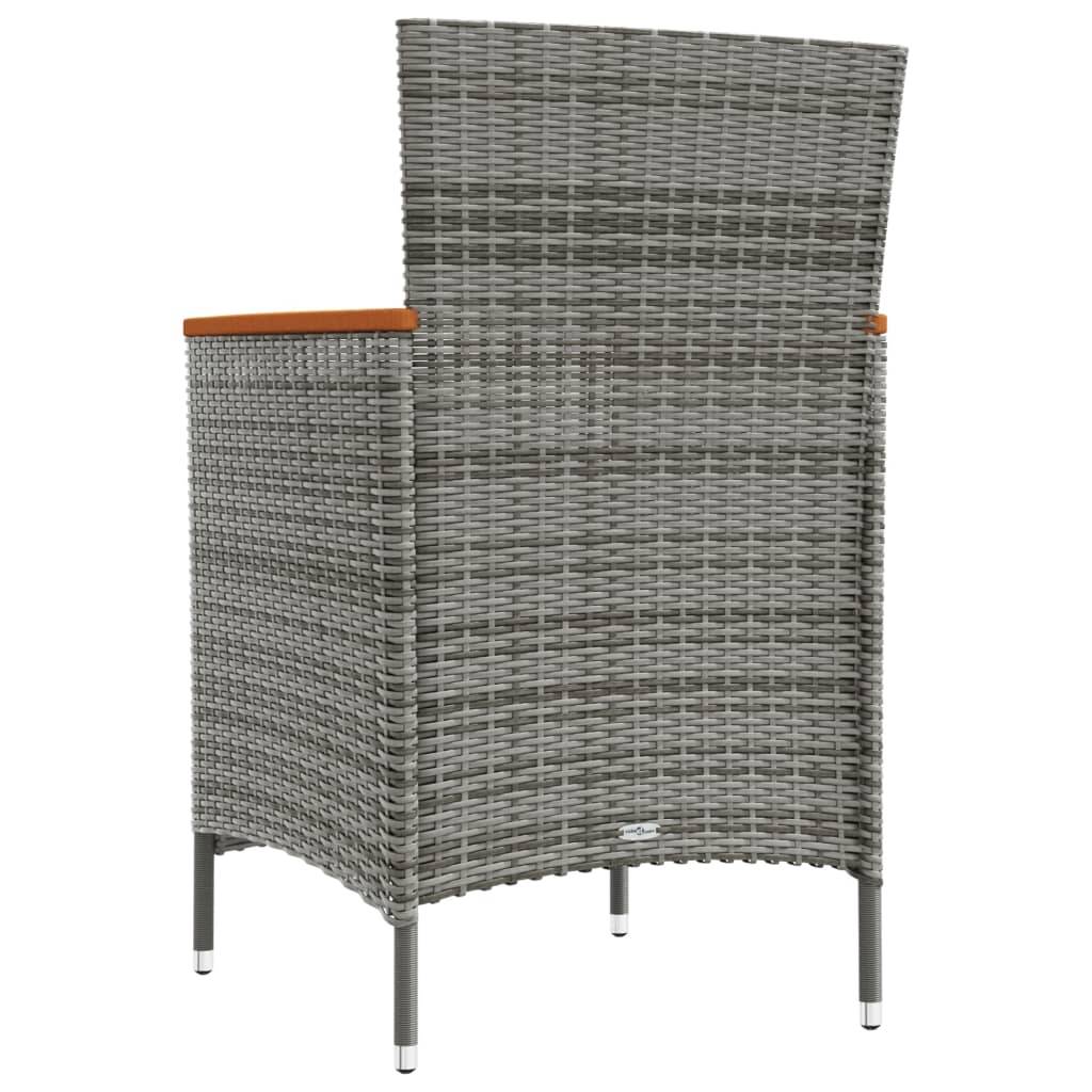 Chaises de jardin résine tressée et acier gris 61 x 60 x 88 cm - PANGIVO - Image 5