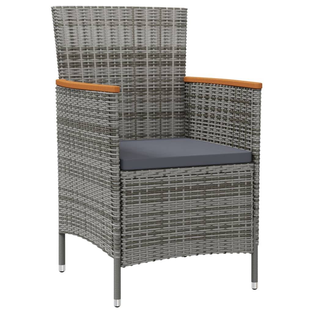 Chaises de jardin résine tressée et acier gris 61 x 60 x 88 cm - PANGIVO - Image 2