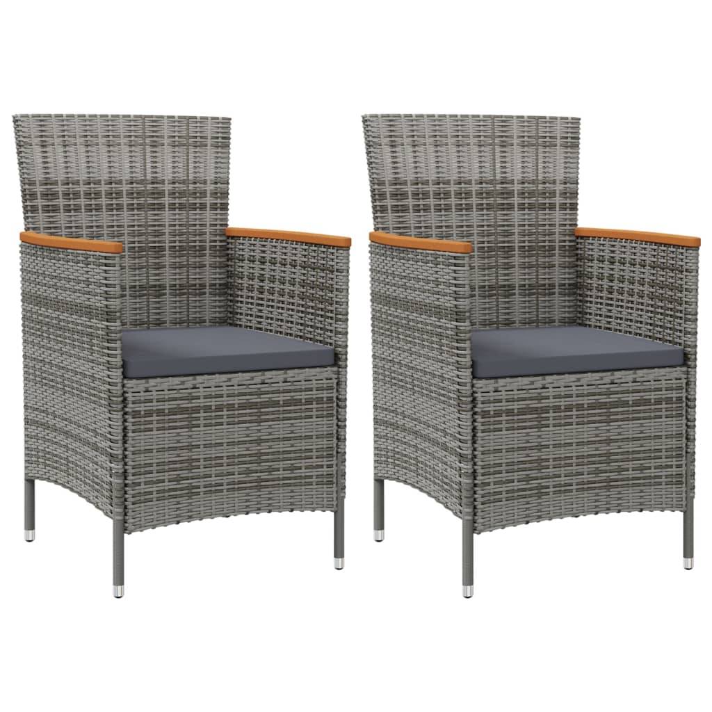 Chaises de jardin résine tressée et acier gris 61 x 60 x 88 cm - PANGIVO - Image 1