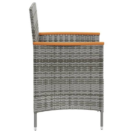 Chaises de jardin résine tressée et acier gris 61 x 60 x 88 cm - PANGIVO - Image 4