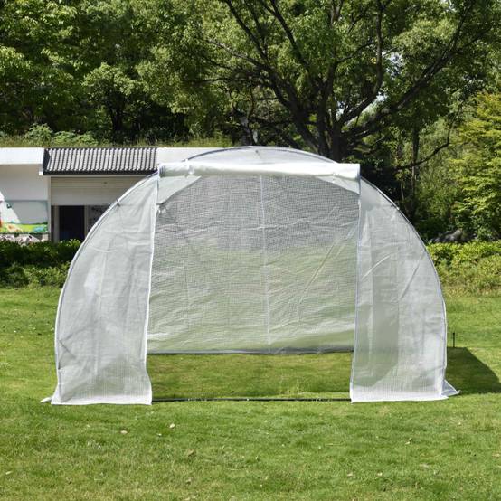 Serre tunnel 9m² polyéthylène armé avec embase et porte enroulable Green Protect Bianca - Image 2
