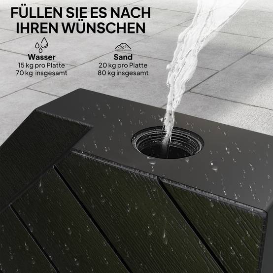 Dalles lestage parasol déporté plastique jardin extérieur remplissage aspect bois noir - ComfortXL Outdoor Living - Image 7