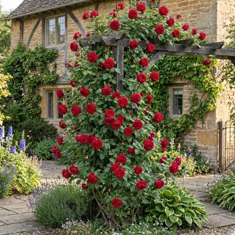 Rosier grimpant Florentina® 'KORtrameilo' à fleurs Rouge/ - feuillage Caduc - Pot de 3L - 20/40 cm - Image 2