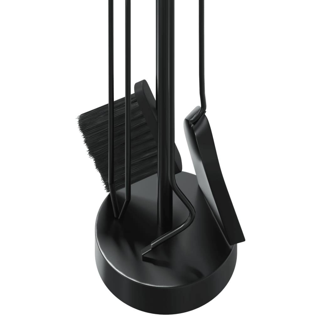 Set Serviteur de Cheminée Acier Rond 5 Pièces pour Entretien Poêle 66 cm Noir - ComfortXL Outdoor Living - Image 8