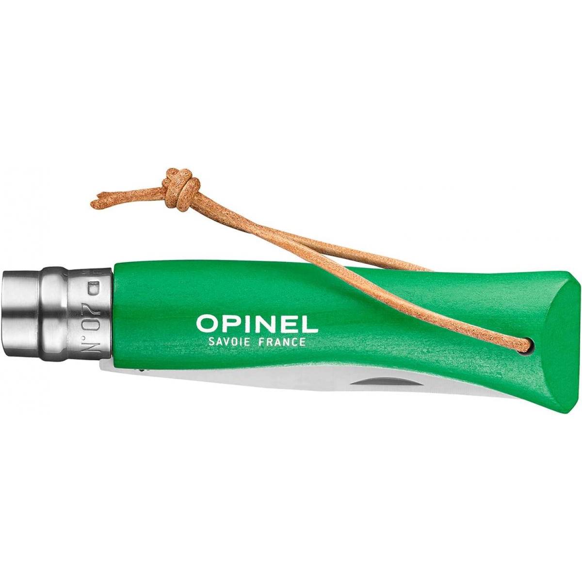 Opinel - Couteau Baroudeur n°7 - lame 8 cm vert avec lien en cuir - Image 2