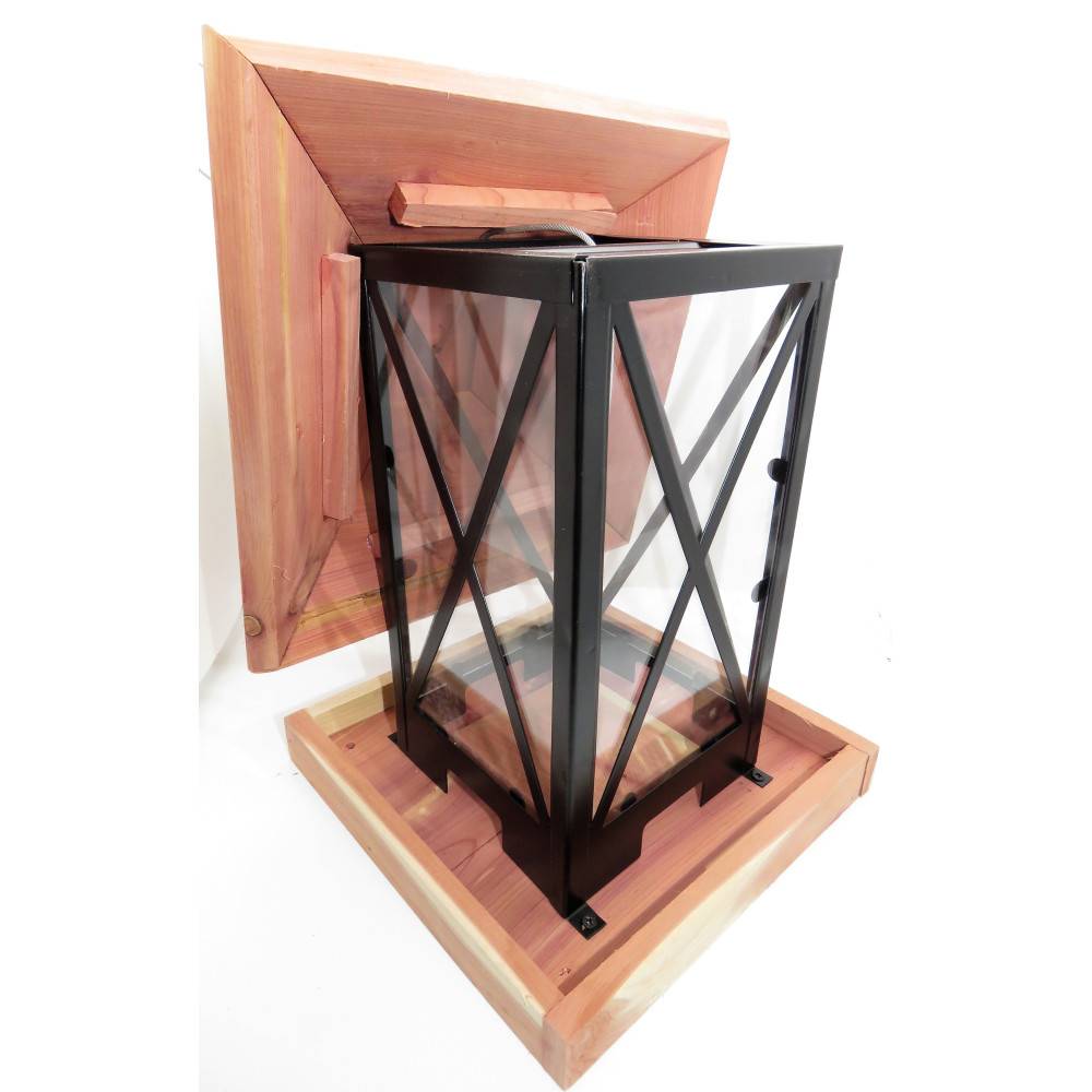 animallparadise - Mangeoire silo à graines, bois métal plexi 22 x 22 x 32 cm pour oiseaux. - Image 2