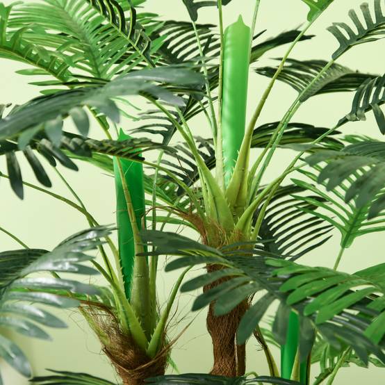 Palmier Artificiel Plastique PE Décoration Intérieur Ambiance Exotique 100cm Vert - ComfortXL Outdoor Living - Image 9