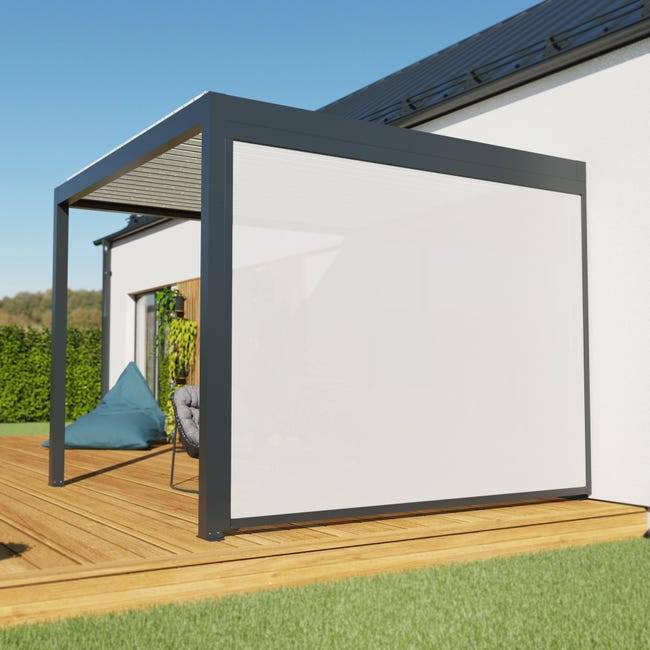 Store Latéral Zippé Gris Anthracite 3m pour Pergola Adossée S et SV ORIAL France - Image 2