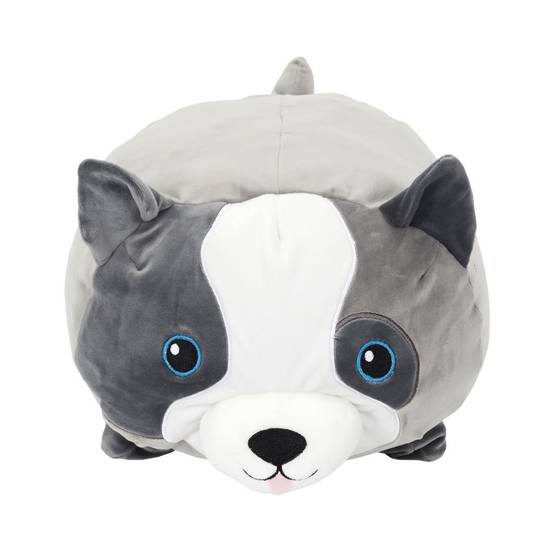The Concept Factory - Peluche Coussin Enfant "Chien" 30cm Gris & Blanc - Image 1