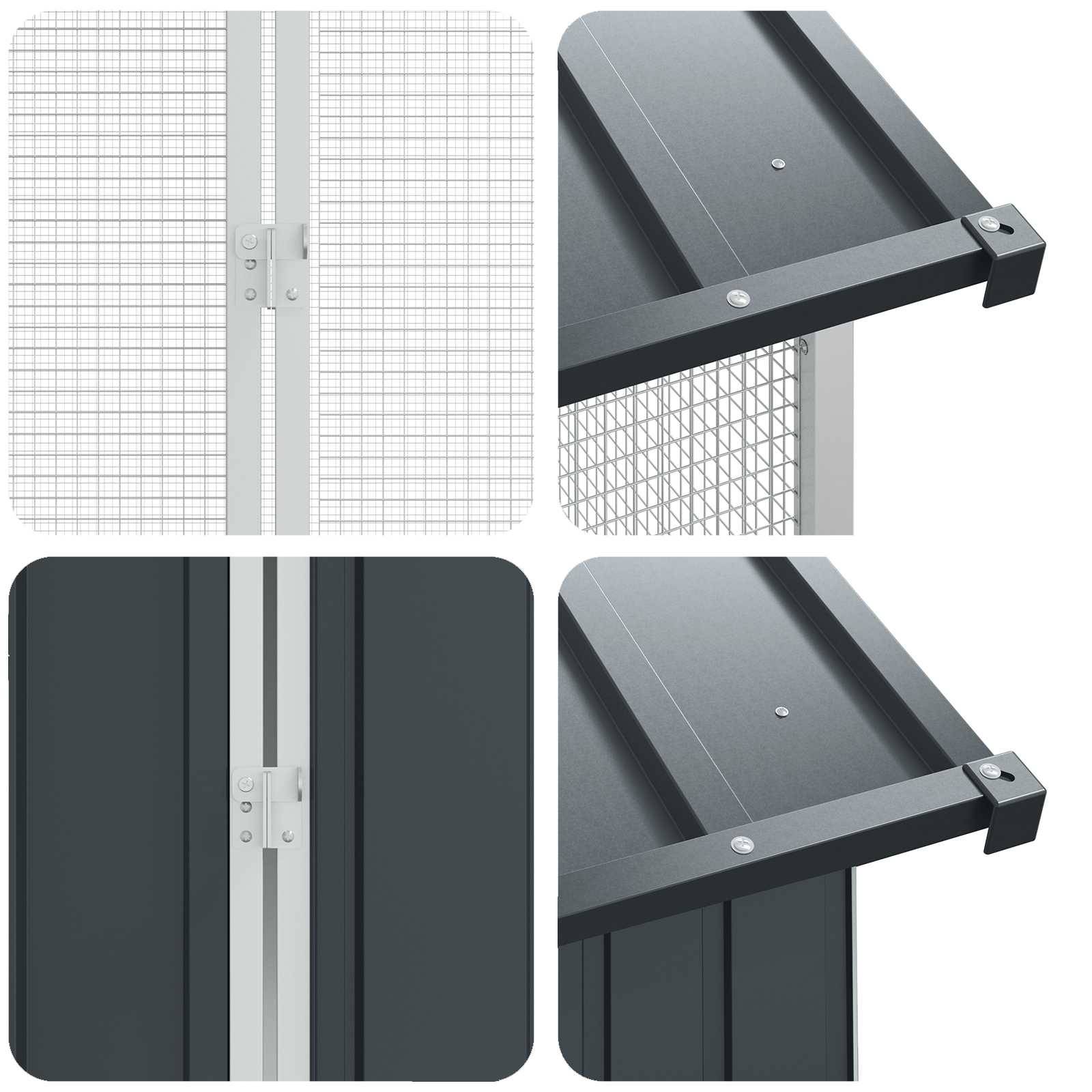 Enclos Oiseaux Acier Galvanisé XXL 860x208cm Anthracite - ComfortXL Outdoor Living - Image 6