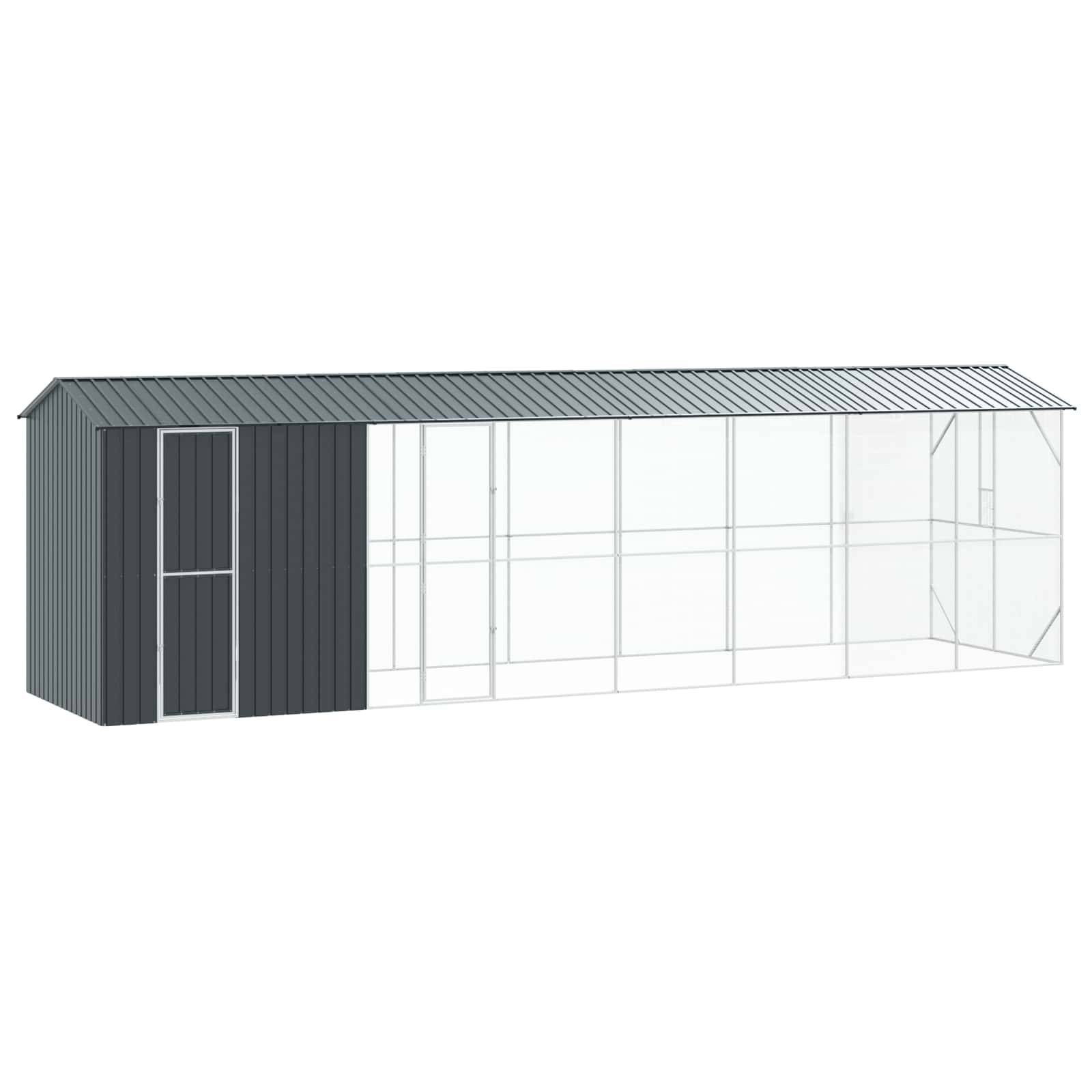 Enclos Oiseaux Acier Galvanisé XXL 860x208cm Anthracite - ComfortXL Outdoor Living - Image 1