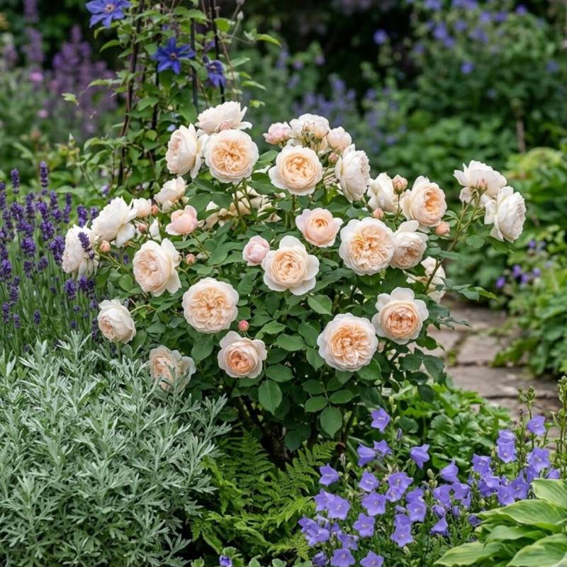Rosier ancien Desdemona® 'Auskindling' à fleurs Blanche/ - feuillage Caduc - Pot de 3L - 20/40 cm - Image 3
