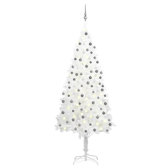 ComfortXL - Sapin de Noël réaliste PE Blanc 210cm avec LED et boules – ComfortXL Outdoor Living - Image 1