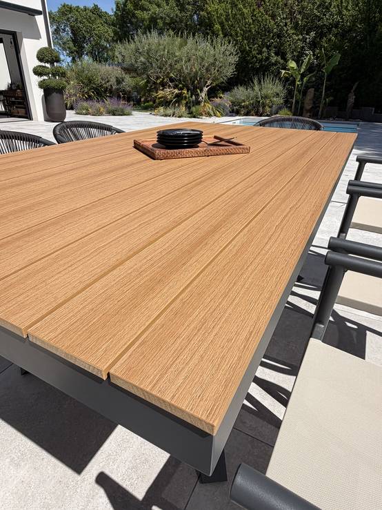 Dcb Garden - Ensemble repas de jardin 8 places en alu - Gris anthracite - LAMU - Image 4