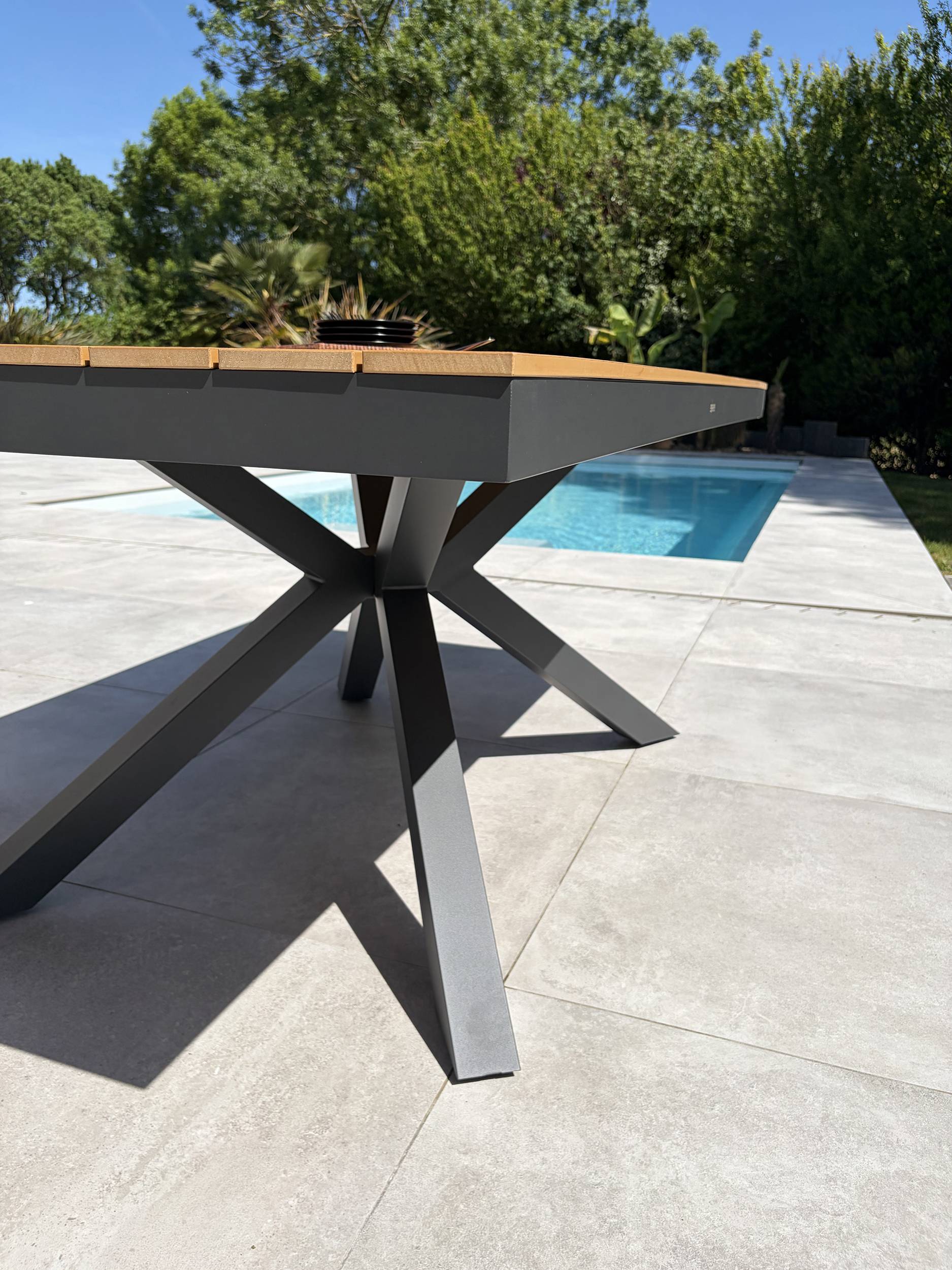 Dcb Garden - Ensemble repas de jardin 8 places en alu - Gris anthracite - LAMU - Image 6