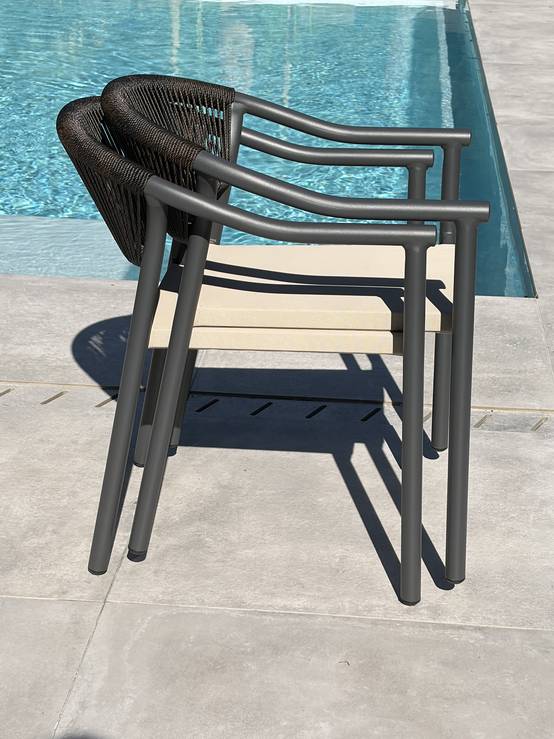 Dcb Garden - Ensemble repas de jardin 8 places en alu - Gris anthracite - LAMU - Image 8