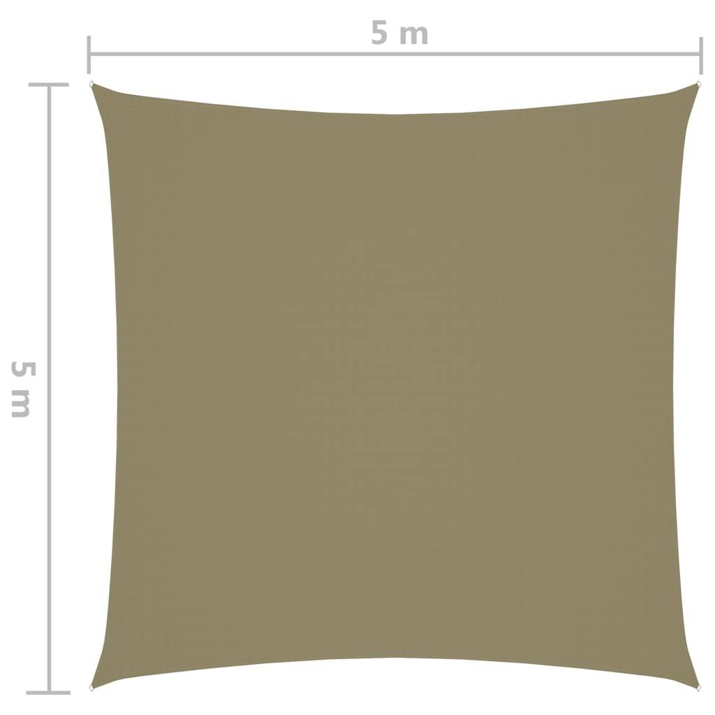 Helloshop26 - Voile toile d'ombrage parasol tissu oxford carré 5 x 5 m beige - Image 6