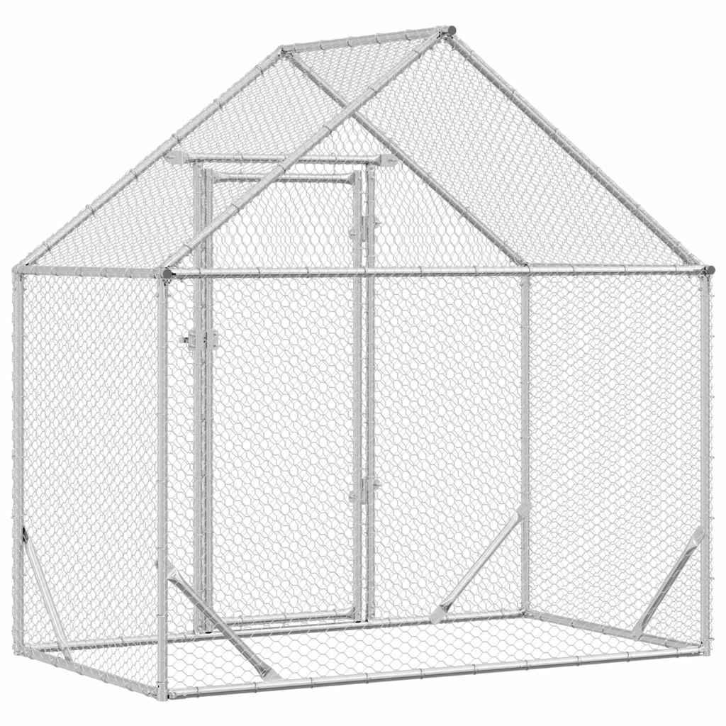 Volière Extérieure Acier Galvanisé Style Industriel Jardin 170x100cm - ComfortXL Outdoor Living - Image 6