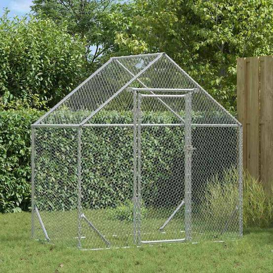 Volière Extérieure Acier Galvanisé Style Industriel Jardin 170x100cm - ComfortXL Outdoor Living - Image 1