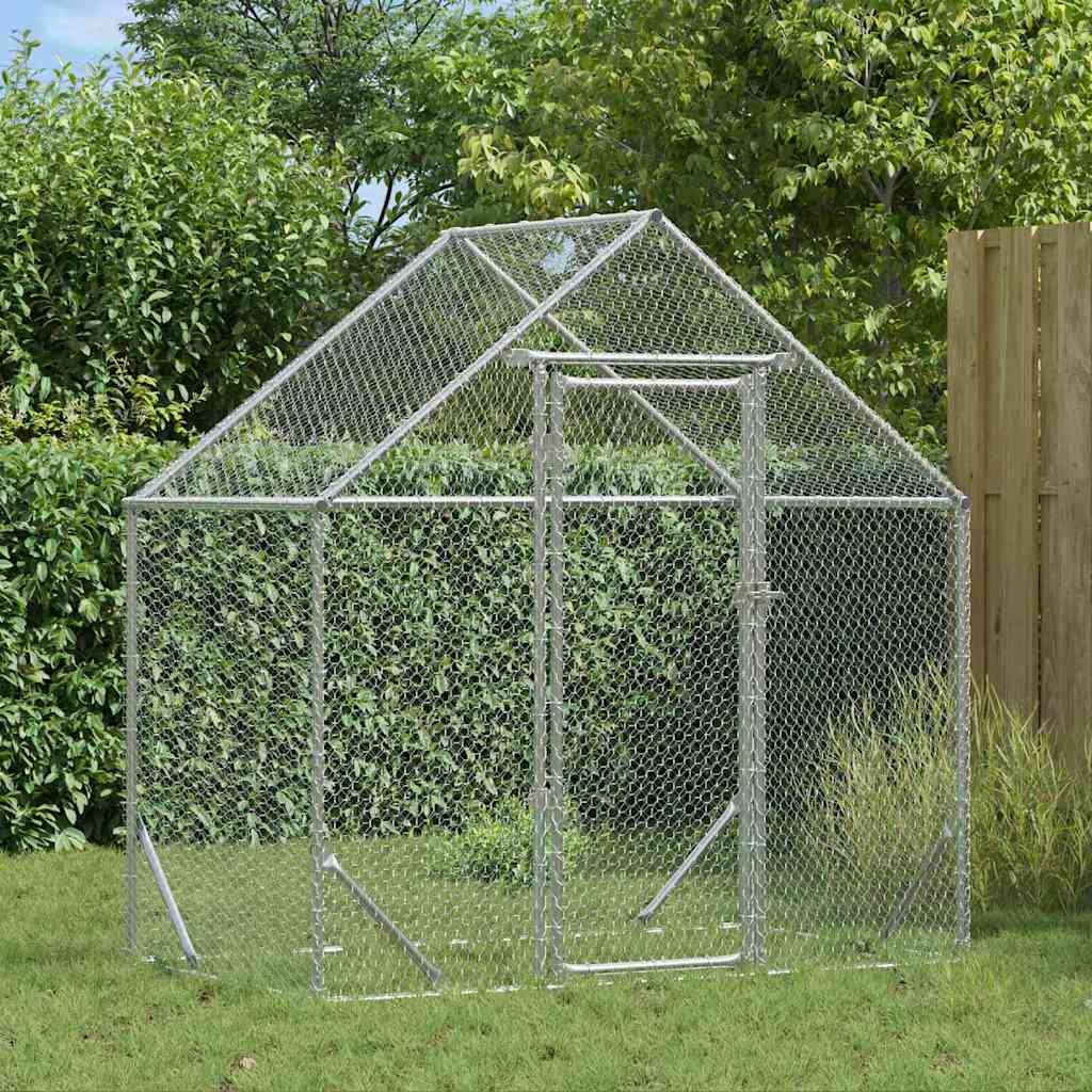 Volière Extérieure Acier Galvanisé Style Industriel Jardin 170x100cm - ComfortXL Outdoor Living - Image 1