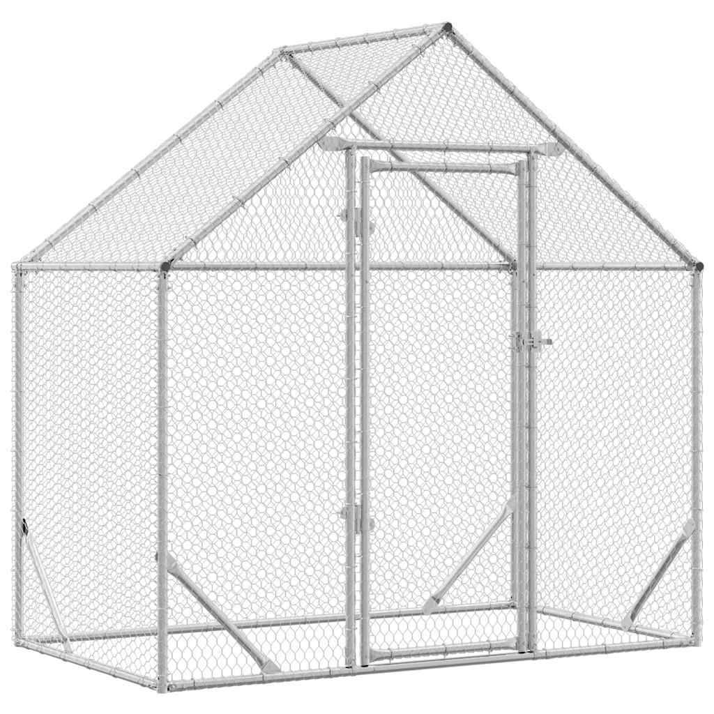 Volière Extérieure Acier Galvanisé Style Industriel Jardin 170x100cm - ComfortXL Outdoor Living - Image 2