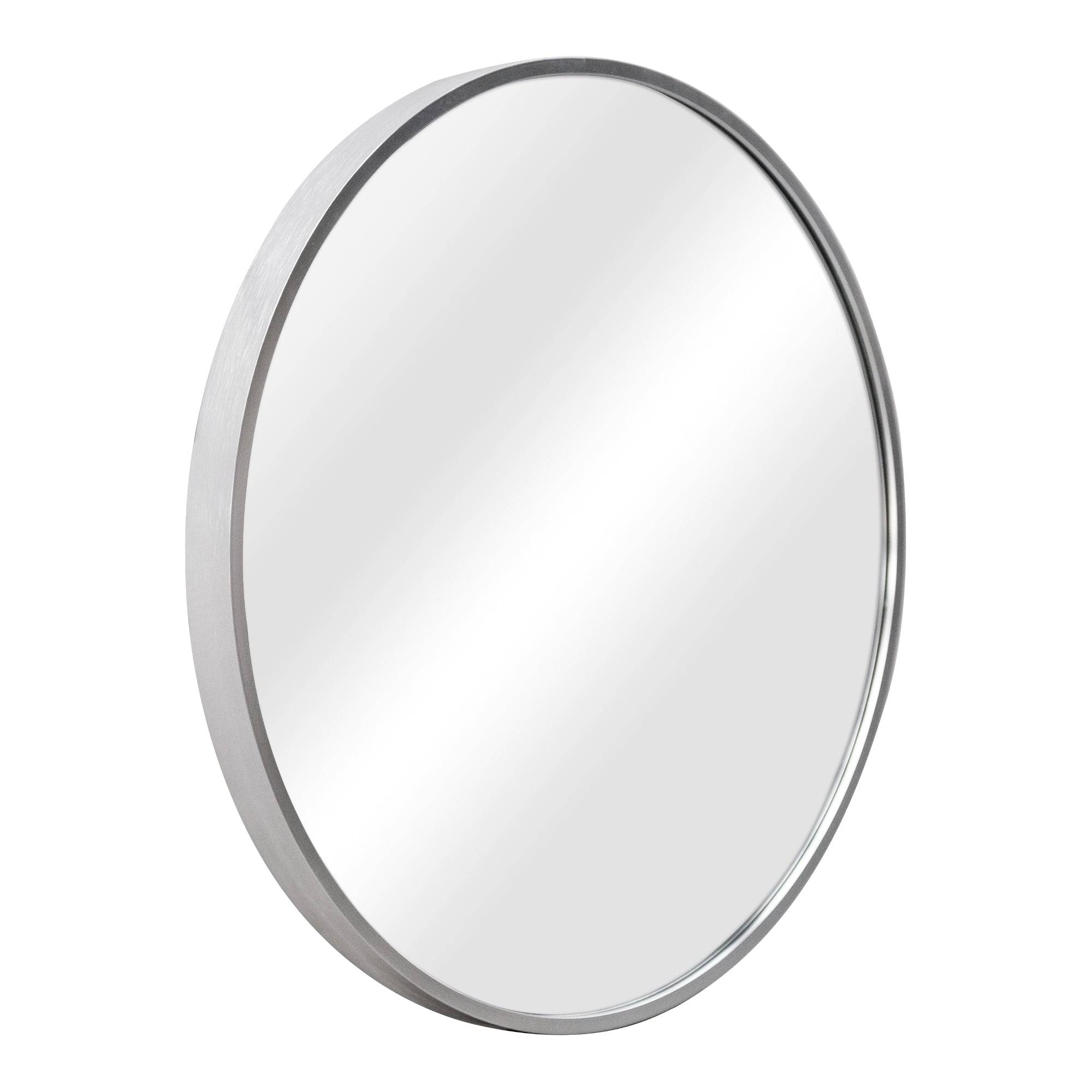 Miroir mural rond diamètre 40 cm argenté - Image 1