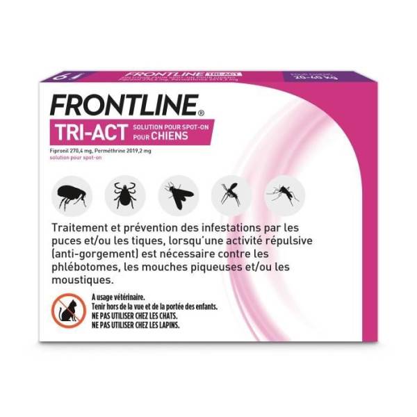 Frontline - FRONTLINE 6 pipettes Tri-Act Chiens L - 20 a 40 kg -puces, tiques, moustiques, phlébotomes et mouches piqueuses - Image 2