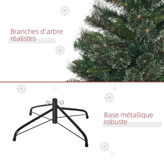 Sapin arbre de Noël artificiel 150 cm 665 branches + support pied vert - Image 9