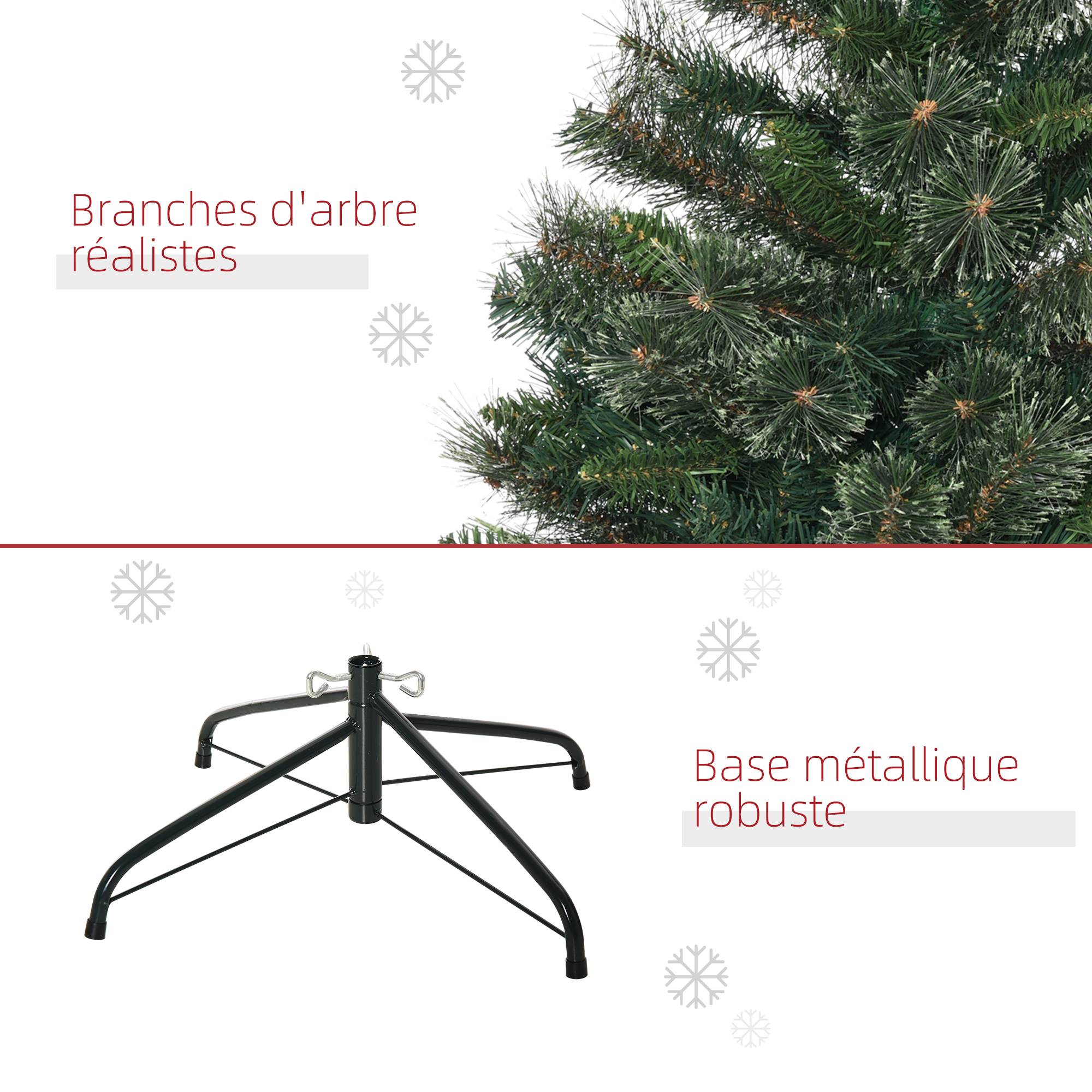 Sapin arbre de Noël artificiel 150 cm 665 branches + support pied vert - Image 9
