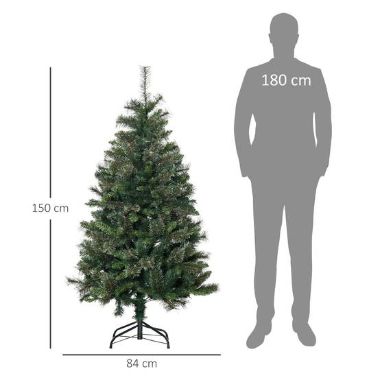 Sapin arbre de Noël artificiel 150 cm 665 branches + support pied vert - Image 5