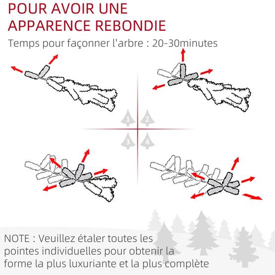 Sapin arbre de Noël artificiel 150 cm 665 branches + support pied vert - Image 7