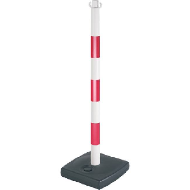 Novap - Poteau PVC 0,90m Rouge/Blanc sur socle à lester 4kg - NOVAP - 2001083 - Image 1
