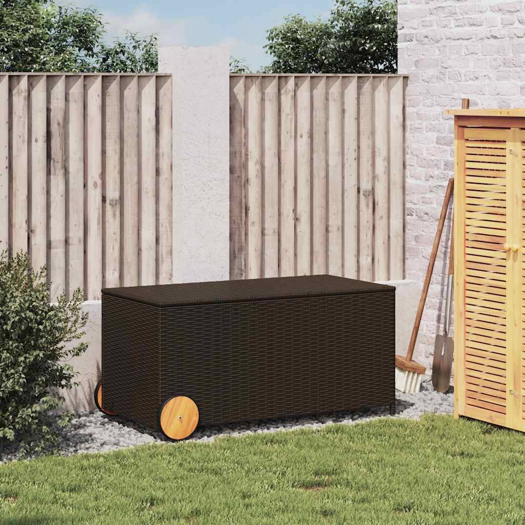 PANGIVO - Coffre de rangement de jardin résine tressée marron 107 x 55 x 53 cm - PANGIVO - Image 3