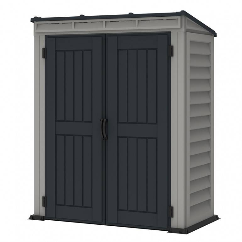 Duramax - YardMate Pent Plus Abri de jardin en PVC 170 x 92 cm, gris clair et foncé