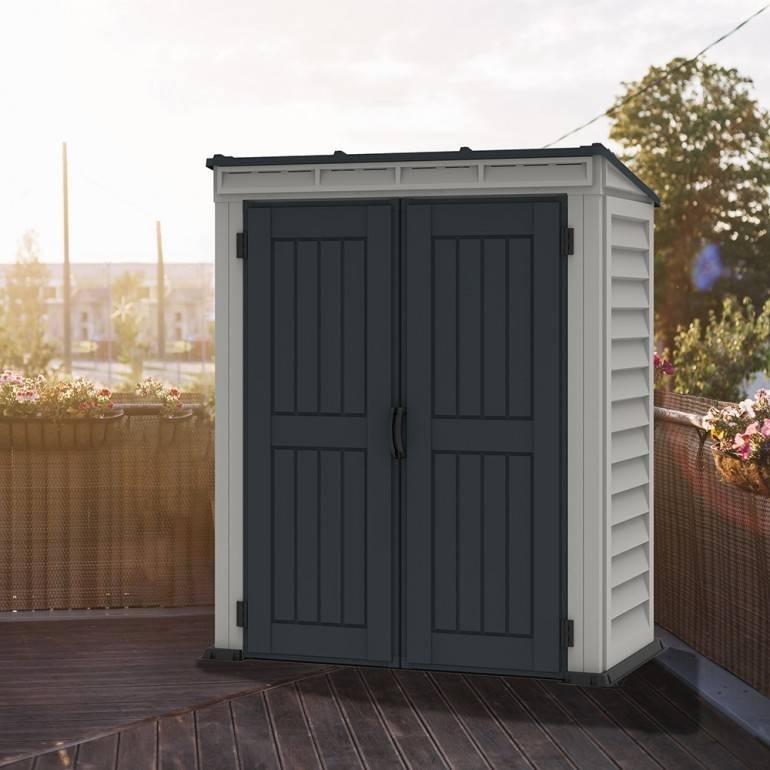 Duramax - YardMate Pent Plus Abri de jardin en PVC 170 x 92 cm, gris clair et foncé - Image 4