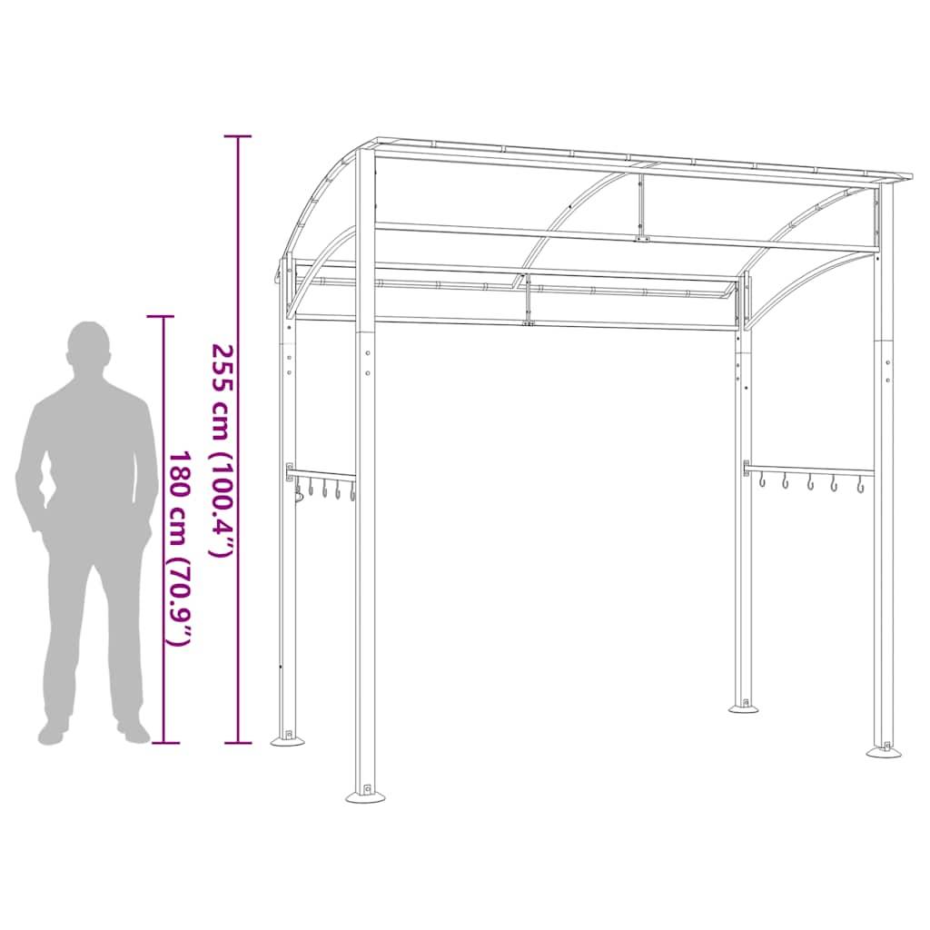 Vidaxl - Belvédère de barbecue 215x150x220 cm Anthracite Acier vidaXL 48603 - Image 3